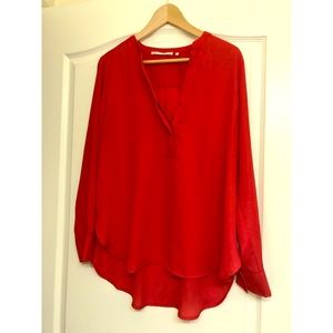 Long Sleeve Red Blouse
